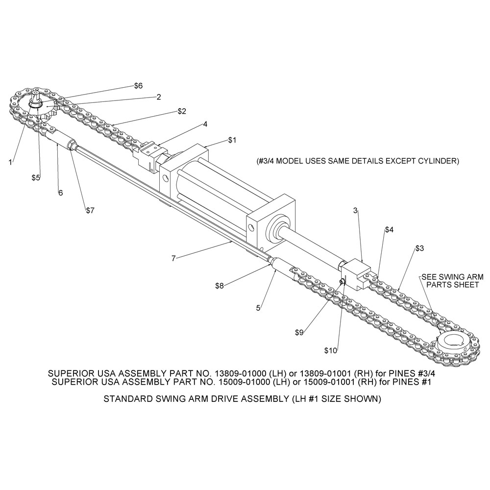 Series 138 / 150 Bend Drive Assembly (#¾ & #1)